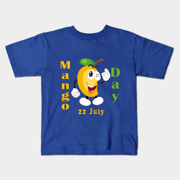 Mango Day 22 July Kids T-Shirt by Mako Design 